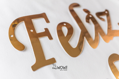 Banderín Feliz Cumpleaños Cursiva Rose Gold - comprar online