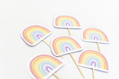 Toopers para cupcakes x 6 unidades "Arco Iris" - Muy WOW!