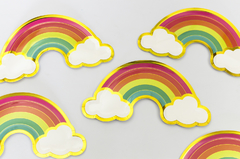 PLATOS POLIPAPEL ARCOIRIS X 5 UNIDADES - Muy WOW!