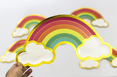 PLATOS POLIPAPEL ARCOIRIS X 5 UNIDADES