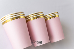 vasos rosa con ondas doradas - comprar online