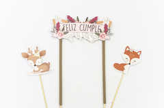 Tooper para Torta "Animalitos del Bosque Boho" en internet