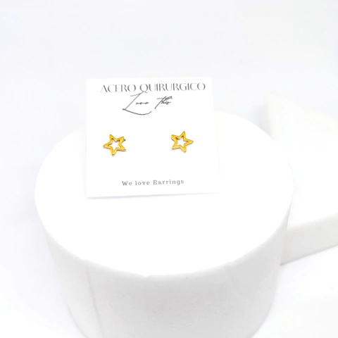 Aros Estrella Calada ACERO DORADO