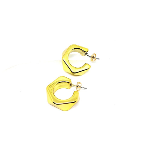 Aros Chunky Hexágono ACERADO DORADO