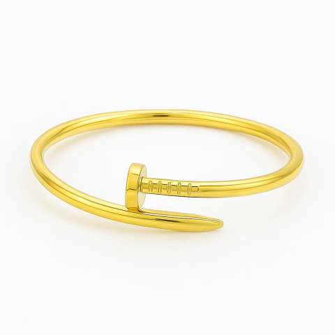 ESCLAVA CLAVO ACERO DORADO - comprar online