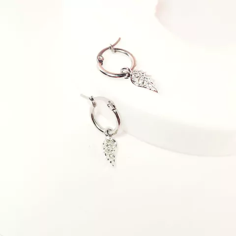 Argollas Gemma Ala con cubic (blanco) Acero Inox