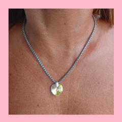 Dije de Corazón de Cristal de 10 mm y engarce de Plata - comprar online