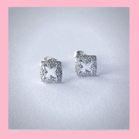 Aros cuadrados con Brillantitos