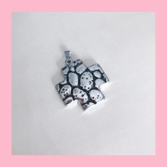 Dije de Cruz con Esmalte en Negro