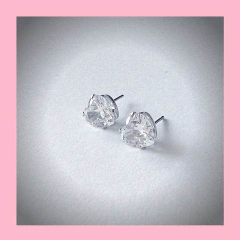 Aros de Corazón con Strass