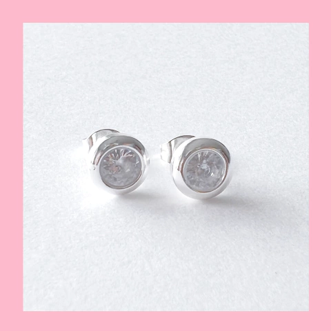 Aros Botón con Brillo