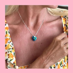 Dije de Corazón de Cristal Erinite con Engarce de Plata de 10 mm - comprar online