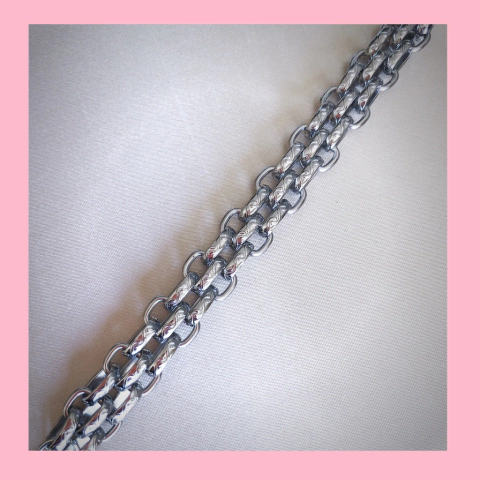 Pulsera de Cadena Doble, Ancha