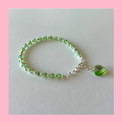 Pulsera Cristal y Plata con Terminación de Corazón en internet