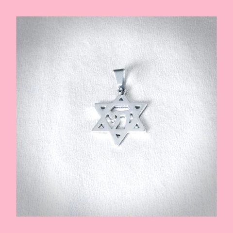 Dije Mini de la Estrella de David con el Jai