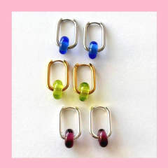 Argollas Cubanas con Donas de Vidrio Artesanal - comprar online