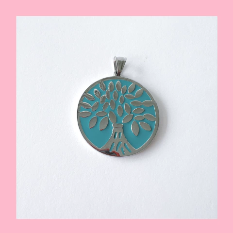 Dije Arbol con Esmaltado Turquesa XL