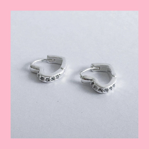 Argollas Cubanas Corazón con Brillos - comprar online