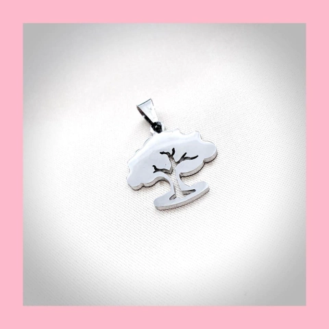 Dije de Árbol en Acero Quirúrgico