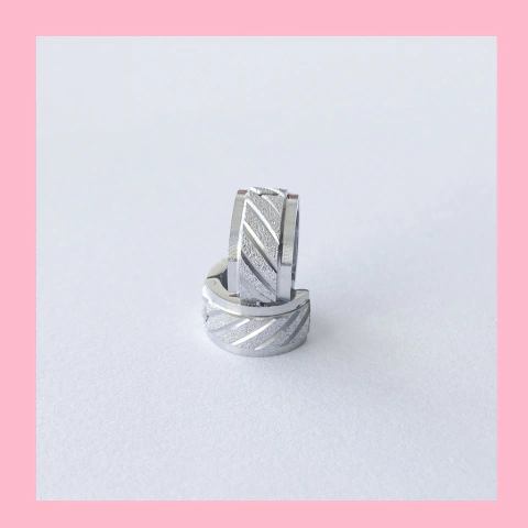 Argollas Anchas, Con detalles de Rayas y Arenado