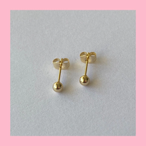 Aros de Bolita en Acero Dorado