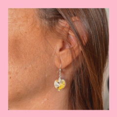 Aros Colgantes de Plata con Corazon de Cristal - comprar online