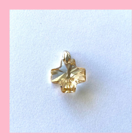 Cruz de Cristal de 20 mm con Plata