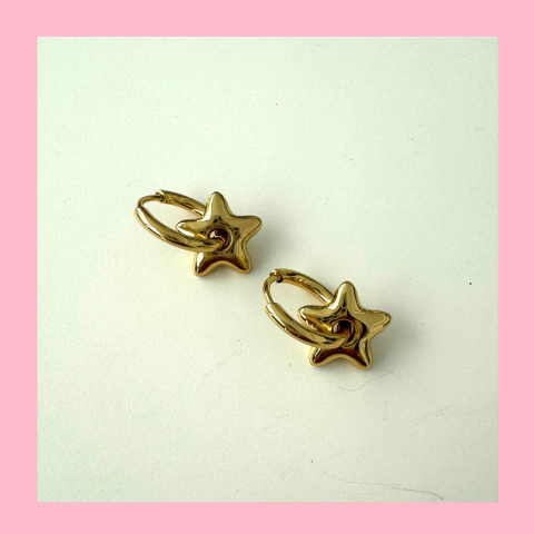 Argollas Cubanas con Dije de Estrella