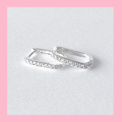 Imagen de Argollas Cubanas Rectangulares con Brillos