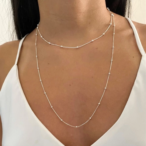 Colar de bolinha longo (60cm)