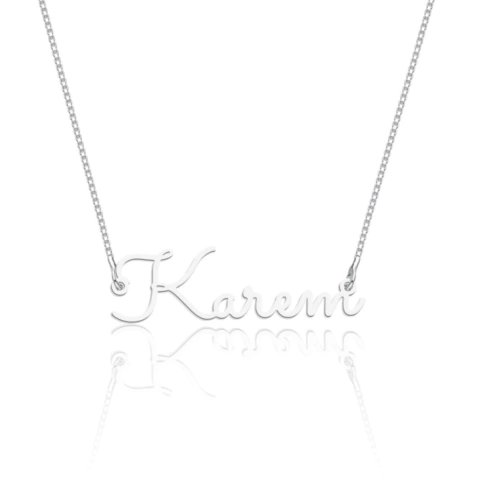 Colar de Nome Fonte Cursiva Prata 925 - comprar online