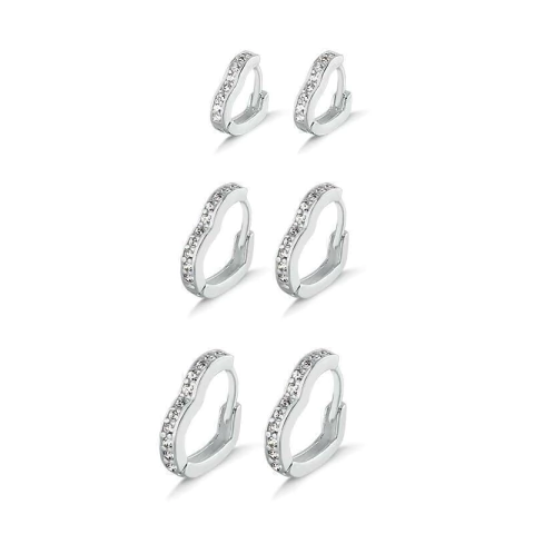 Argolinhas Coração Cravejada (selecione o tamanho)