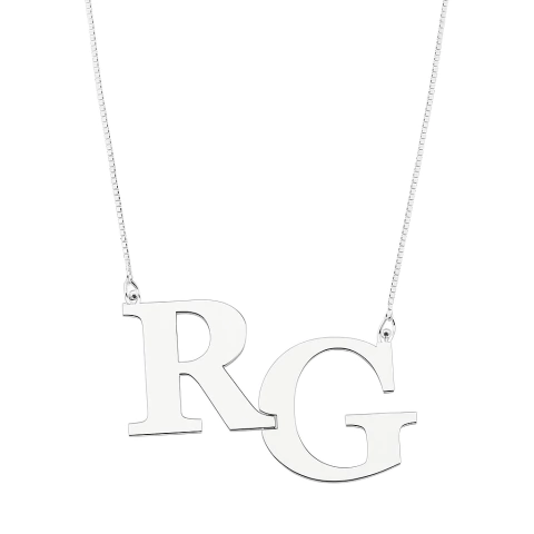 Colar Dupla Letra Prata 925 - comprar online