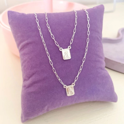 Escapulário Sagrado Coração mini Cartier 60cm