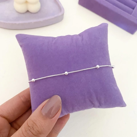 Tornozeleira de Bolinhas de prata