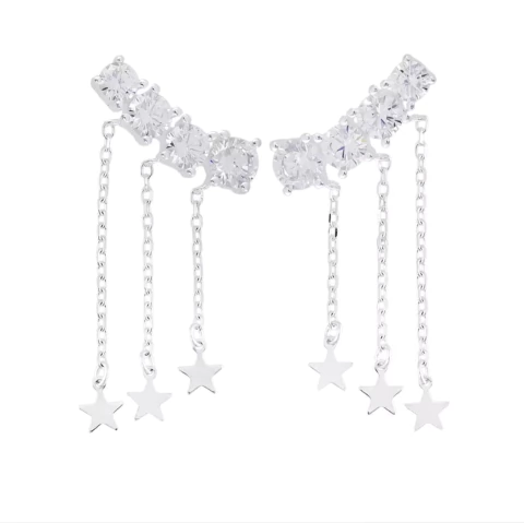 Brinco Franja Shine Prata 925 - comprar online