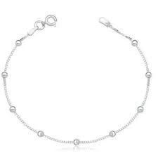 Pulseira de bolinha de prata