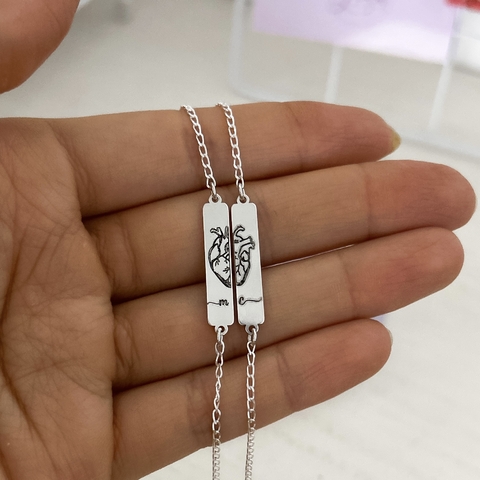 Kit Pulseira Personalizada Prata Lisa - comprar online
