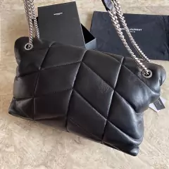 Bolsa Saint Laurent LouLou Puffer "Black&Silver" - comprar online