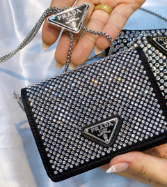 PRADA Micro Bag Satin Crystal