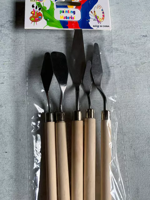 Set Espatulas Artisticas P/modelado Pintura Oleo Acrilico x 5 unidades