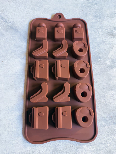 Molde silicona carteras, zapatos, perfume