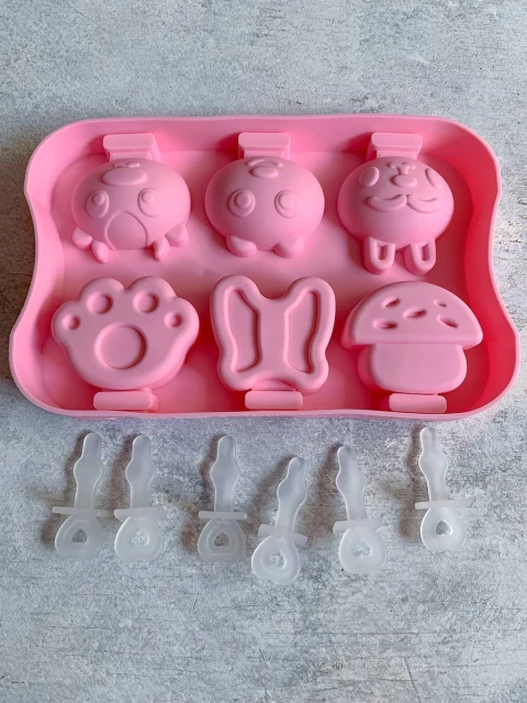Molde mini helados con palitos reutilizables
