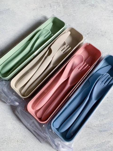 Set de cubiertos viaje/oficina con estuche