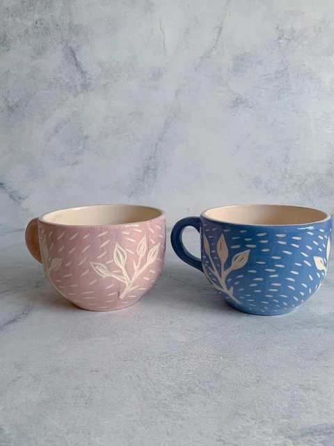 Tazón esgrafiado ramas