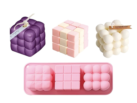 Molde Silicona Velas Cubo Bubble Burbuja
