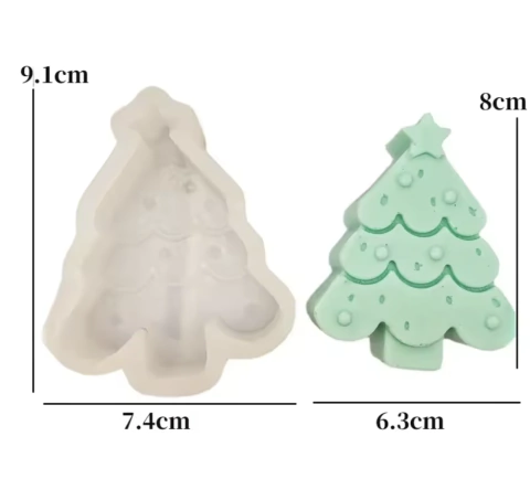 Molde vela árbol Navidad