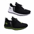 Kit 2 Pares Tênis Esportivo Academia Runway Running Masculino - Preto/Verde E Branco/Preto