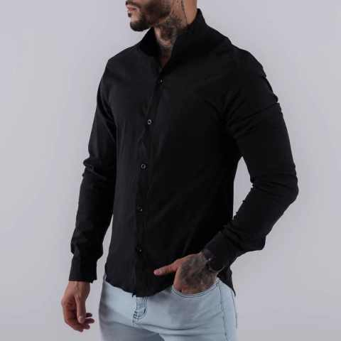 Camisa mao larga negra