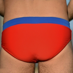 Sunga SLIM vermelha com cós azul - loja online